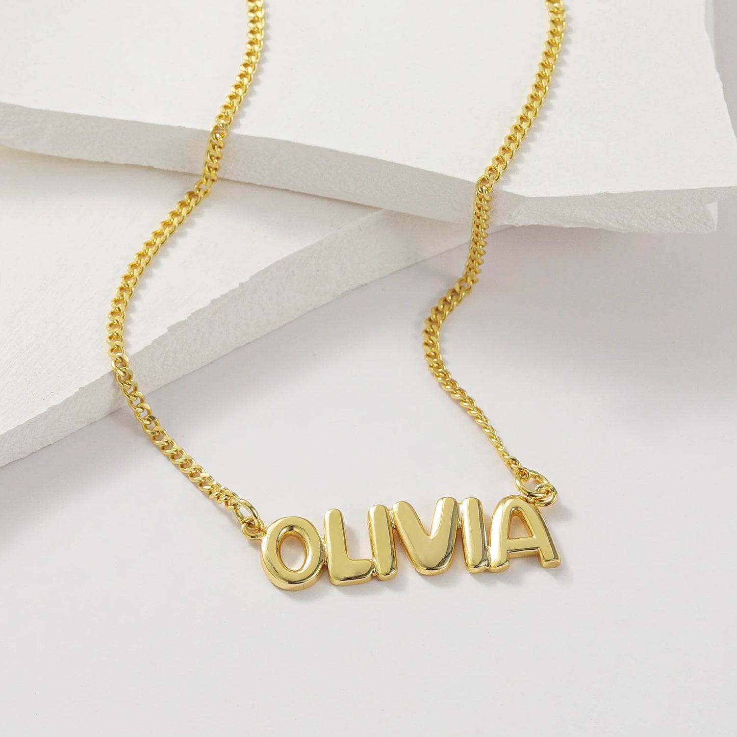 Personalized 3D Bubble Name Necklace